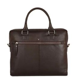 BULCHEE Brown Leather Medium Laptop Messenger Bag-image-68