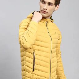 Monte Carlo Mustard Regular Fit Hooded Jacket-image-45