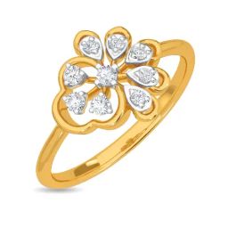 Kisna Diamond & Gold Jewellery Kerry 14k (585) Diamond & Gold Ring For Women-image-3