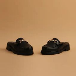 Eridani Women's Elina Black Mule Shoes-image-27