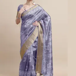 Mirchi Fashion Purple Cotton Silk Batik Printed Saree For Women-image-78