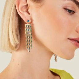 Accessorize London Pearl and Crystal Waterfall Dangler Earrings-image-50
