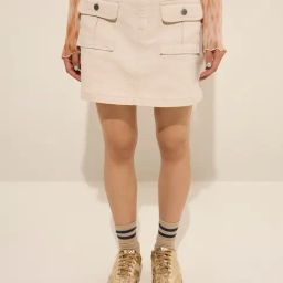 Nuon by Westside Off-White Cargo-Style High-Rise Skirt-image-23