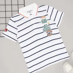 Pantaloons Junior Boys Solitary Star Cotton Stripes T-Shirts-image-50