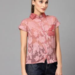 KASSUALLY Pink Floral Print Shirt-image-85