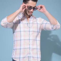 Crimsoune Club Multi-Colour Cotton Slim Fit Checks Shirt-image-22