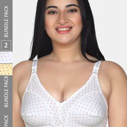 MAROON Pack of 2 Dots Polka Printed Bra with Full Coverage-14