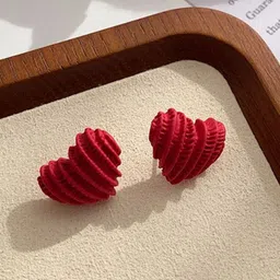 styledose Heart Shaped Studs Earrings-0
