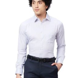 Raymond Grey Cotton Classic Fit Texture Shirts-image-52