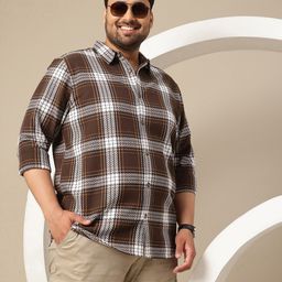 Sztori Plus Size Premium Checked Pure Cotton Casual Shirt-image-30