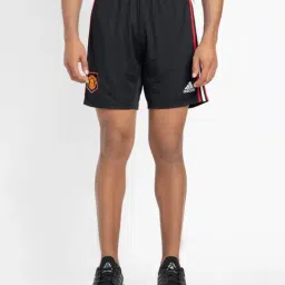 Adidas Black Regular Fit Manchester United Striped Sports Shorts-picture-21