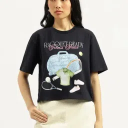 United Colors Of Benetton Black Cotton Blend Graphic T-Shirt-picture-32