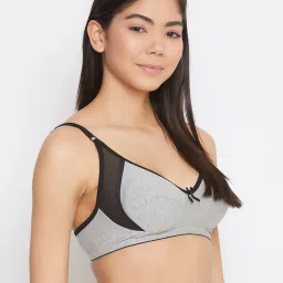 Clovia Grey Non Wired Non Padded Full Coverage Bra image 4