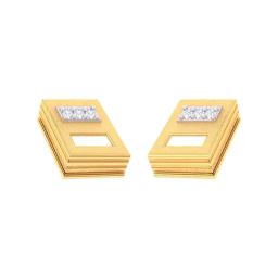 P.C Chandra Jeweller 18k Yellow Gold Book Shape & Diamond Stud Earrings-image-78