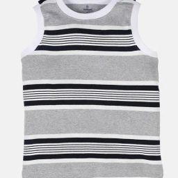 Kiddopanti Multi Cotton Regular Striped T-Shirt-image-3