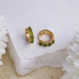Accessorize London Real Gold-Plated Z Multi Birthstone Hoops-image-98