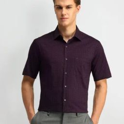 Arrow Purple Regular Fit Checks Shirt-image-51