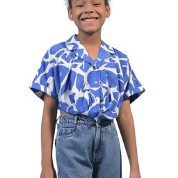 Crimsoune Club Girls Blue Regular Fit Printed Shirt-picture-47