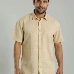 Indian Terrain Khaki Regular Fit Printed Shirt-picture-5
