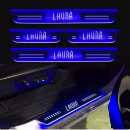 SCA Blue LED Door Sill Plate for Skoda Laura All Model (Set of 4)-42