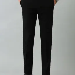 Arrow Black Regular Fit Trousers-picture-40