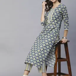 HEERALI FASHION Women Ethnic Motifs Printed Kurta with Trousers-24