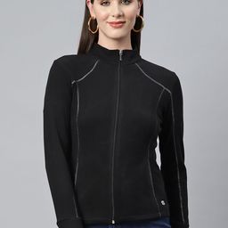 Nayam By Lakshita Fleece Stand Collar Sporty Jacket-image-80