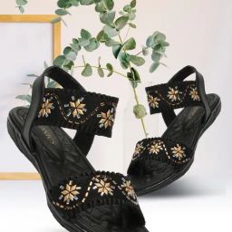 Iconics Women's Black Ankle Strap Sandals-image-99