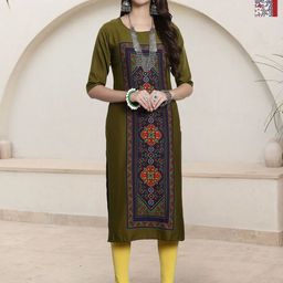 HERE&NOW Selection Of 2 Geometric Printed Round Neck Straight Kurtas-71
