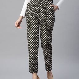 Marks & Spencer Women Black Printed High-Rise Trousers-picture-25