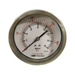 Baumer 100 mm 0-280 kg/cm2 Pressure Gauge AT-F-9-4BM-(0/280)KG(GLY)-92