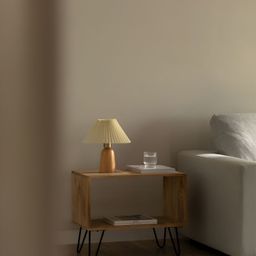 THEGASBH Brown Wooden Rectangle Bedside Table-image-46