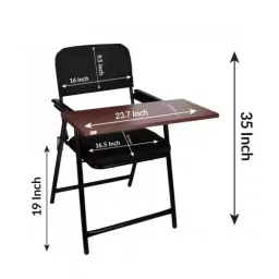 Ib basics Ultima Folding Study/Training Chair With Cushion & Adjustable Writing Pad image 3