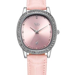 Fastrack Women Vyb Mirage Embellished Dial & Leather Straps Analogue Watch FV60049SL01W-44