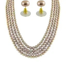 Sri Jagdamba Pearls Golden Alloy Necklace Set-image-76