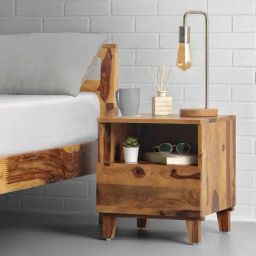 Sleepyhead Ally Teak Brown Sheesham Wood Bedside Table-image-41
