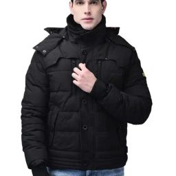 Woodland Black Regular Fit Jacket-image-14