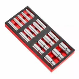 FACOM 12.7 mm (1/2 Inch) Foam Tray Long Socket 12 Point, MODM.HLA2PB (Set of 17 Pcs-15