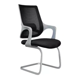 Rose Mono Visitor Chair with Metal Stand Mid Back Grey & Black India-image-80