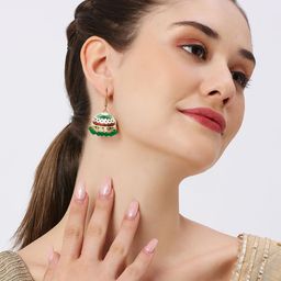 Anouk Set of 4 Artificial Beaded Enamelled Meenakari Dome Shaped Jhumkas image 2