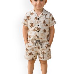 FASHION GRAB Printed Short Sleeves Shirt & Shorts Clothing Set-image-19