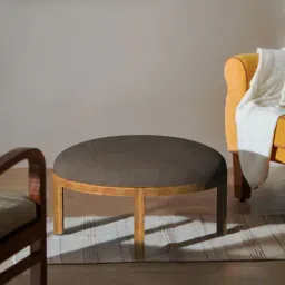 Chumbak Bohemian Coal Brown Sheesham Wood Ottoman-image-40