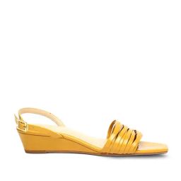 W Women's Yellow Sling Back Wedges-image-53