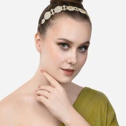Zaveri Pearls Gold Tone Kundan Bridal Head Chain-ZPFK14617-image-15