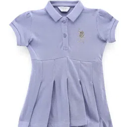 U.S. Polo Assn. Kids Purple Solid Polo Dress-picture-44