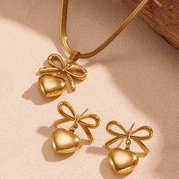 Designs & You Stainless Steel Gold-Plated Jewellery Set-image-74