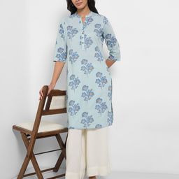 RANGMANCH BY PANTALOONS Women Floral Printed Daily Cotton Straight Kurta-image-95
