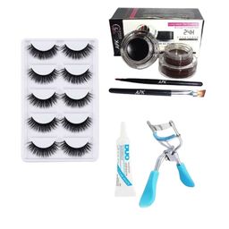 skrynnzer Set Of 3 6-Pair Eyelashes- Eyeliner- Curler & Glue image 1