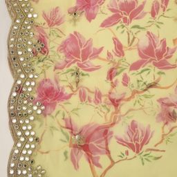 Kaizen TEXO FAB Printed Organza Dupatta with Mirror Work image 4