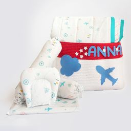 Yellow Doodle Lil Travellers Organic Bedding Gift Basket - Blue-image-69